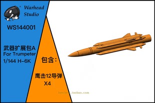 144中国鹰击12 弹头模型工作室3D打印1 12超音速反舰导弹4枚装