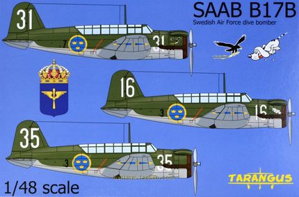 TARA48010瑞典空军萨博B-17B俯冲轰炸机1/48拼装模型