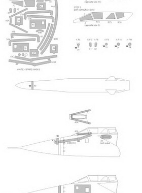 NWA-M0749米格31BM战斗机KH-47M2导弹1/48模型高级版遮盖纸配HB