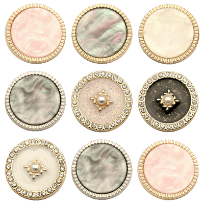 简约质感上衣时尚金边镶钻扣子