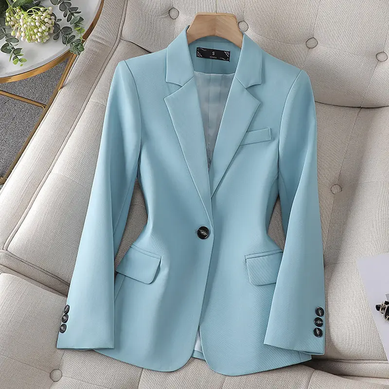 浅蓝色短款西装外套女秋冬新款时尚小个子设计感后开叉休闲小西服,女装/女士精品,西装,淘宝优惠券,粉丝福利购,淘宝优惠卷