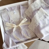 梦幻紫轻奢蕾丝花边冰丝睡衣女套装 春夏家居服外穿 2025新款