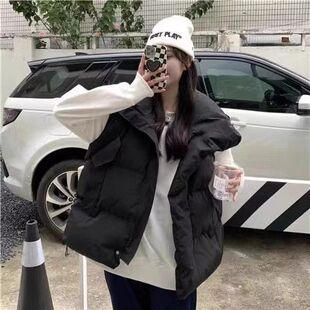 不跑棉多巴胺加厚棉衣马甲外套女秋冬棉马甲无袖马夹气质宽松时尚