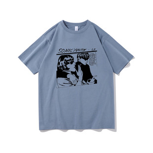 音速青年乐队Sonic Youth百搭圆领T恤夏季纯棉短袖潮流宽松上衣