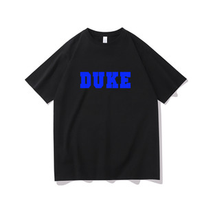 duke夏季T恤男短袖美国杜克大学纪念宽松衫英文印花百搭圆领衣