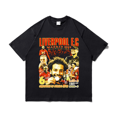 Liverpool F.C英超利物浦印花宽松T恤短袖休闲复古小众圆领上衣