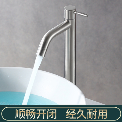 面盆单冷水龙头陶瓷盆洗手脸盆台盆洗衣池单孔加高水龙头陶瓷阀芯