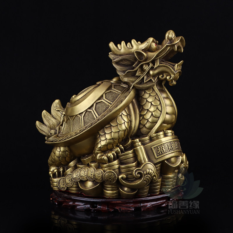 纯铜龙龟摆件八卦龙头龟金钱龟神兽赑屃霸下家居办公室装饰品聚财