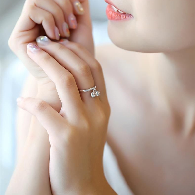 铃铛女S925银韩版戒指关节尾戒