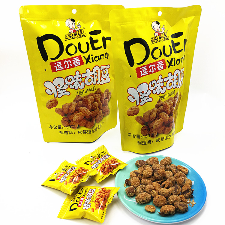 成都小吃逗尔香怪味胡豆黄袋150gX3袋休闲办公室即食麻辣蚕豆零食
