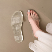 女外穿2025新款 女款 夏季 水晶拖鞋 时尚 百搭平底防滑一字拖鞋 凉拖鞋