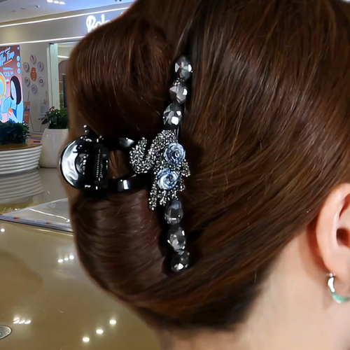 日韩水晶发夹天鹅抓夹气质