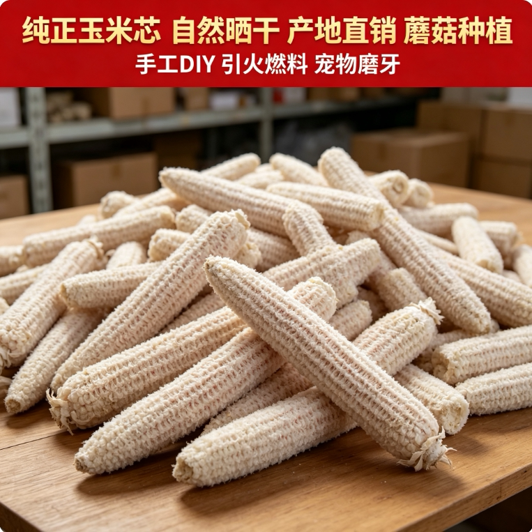 绵阳玉米芯棒子玉米棒芯幼儿园手工艺品宠物磨牙棒引火烧烤炭玉米