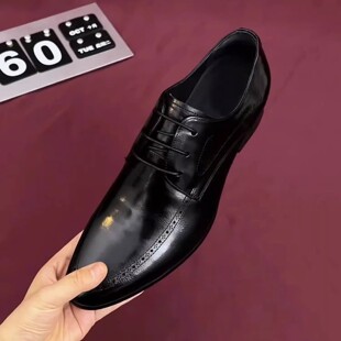 今泽服饰恒清男士正装皮鞋高档商务休闲鞋切尔西德比鞋尖头牛皮鞋