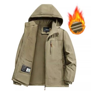 点击率优选男装加绒加厚夹克男士棉服外套秋冬保暖宽松立领冲锋衣