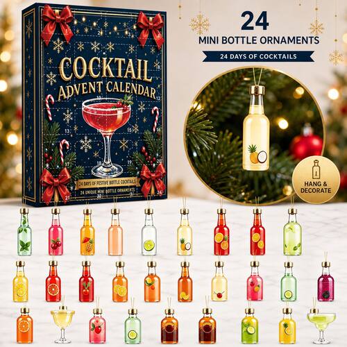 2026 Cocktail Advent Calendar 鸡尾酒瓶子圣诞挂饰 跨境