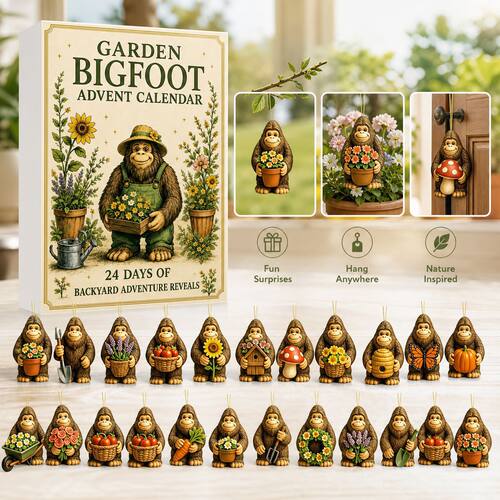 跨境 Bigfoot Advent Calendar 降临日历 24个花园大脚怪挂件盲盒