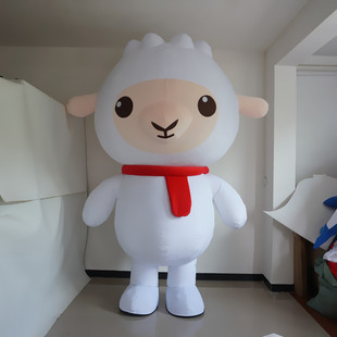 定做动漫充气人穿羊驼草泥马神兽表演气模巡演出卡通人偶服装布偶