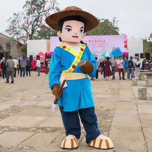 定做动漫古代寓言故事神笔马良汉古书生卡通人偶衣服装巡演服布偶
