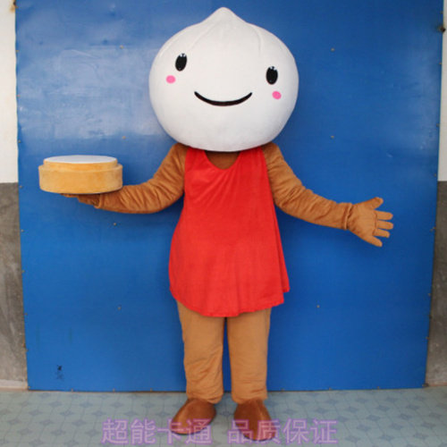 定做动漫COSPLAY广告表演道具小笼包包子卡通人偶衣服装巡演服布
