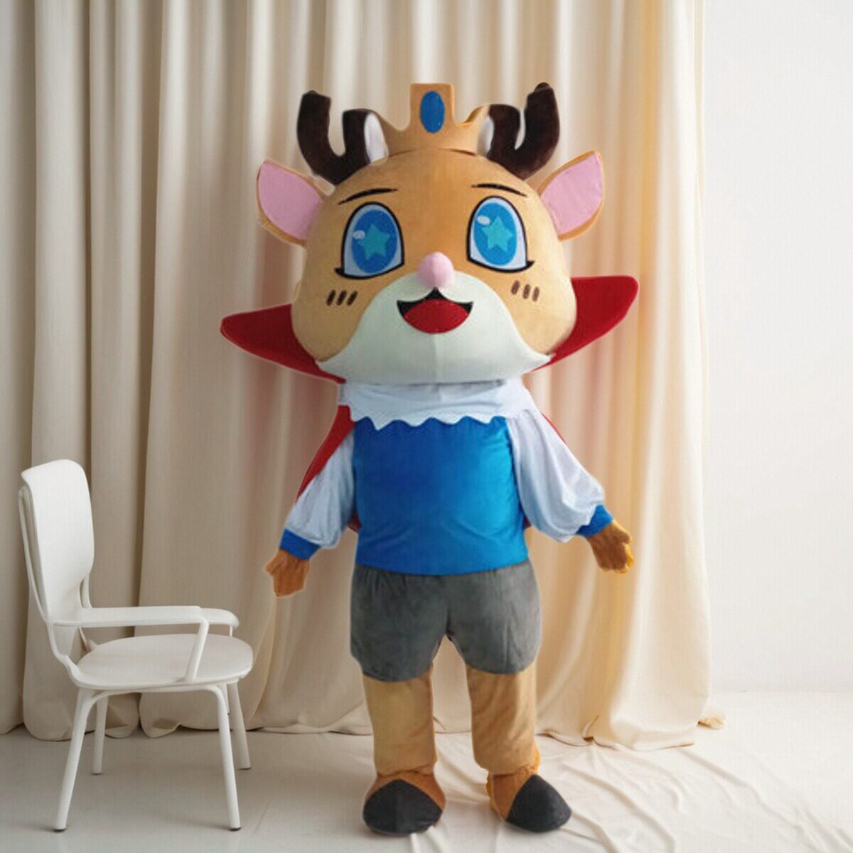 定制动漫小鹿王子毛绒道具公鹿表演梅花鹿套麋鹿巡演出卡通人偶服