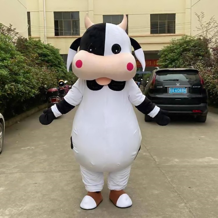 定制动漫人穿戴大嘴奶牛卡通人偶母牛布偶装扮巡演出道具衣服装图片