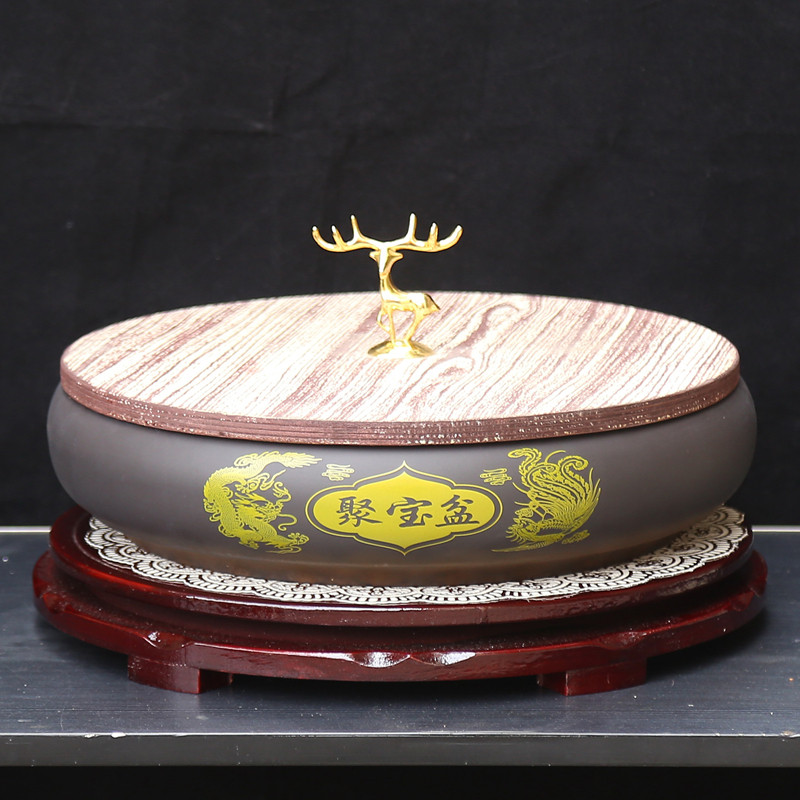 30厘米中式龙凤聚宝盆陶瓷摆件客厅装饰收纳盒高档轻奢家居工艺品,家居饰品,装饰摆件,淘宝优惠券,粉丝福利购,淘宝优惠卷