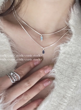 oasis彩色锆石海水小冰块项链女锁骨链简约ins无性别叠戴