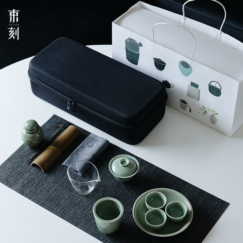 束刻 越窑青瓷儿童茶艺教学升级版套组整套功夫茶具少儿茶艺培训