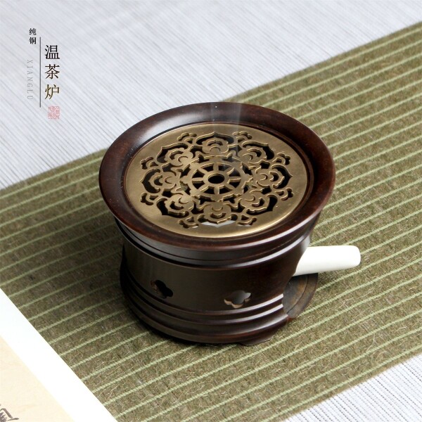 庭野堂 纯铜温茶炉熏香炉沉檀盘香炉香薰炉家居创意摆件工艺礼品