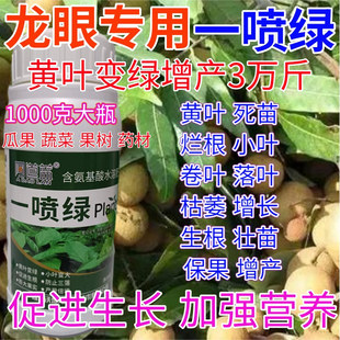 龙眼一喷绿叶面肥黄叶变绿水溶肥果树蔬菜药材提苗素营养液叶绿素