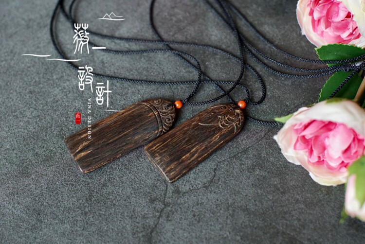 【薇一】石愫 金叶犹温香未歇  天然加里曼丹沉香无事牌  情侣款