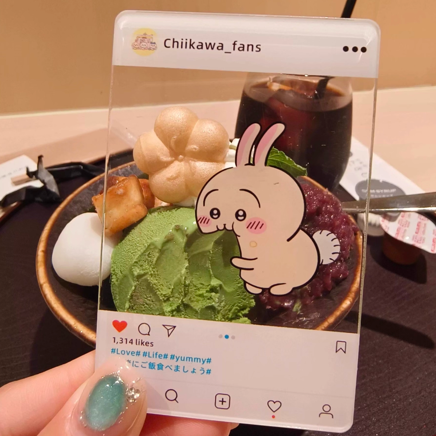 chiikawa吉伊卡哇亚克力吃饭透卡