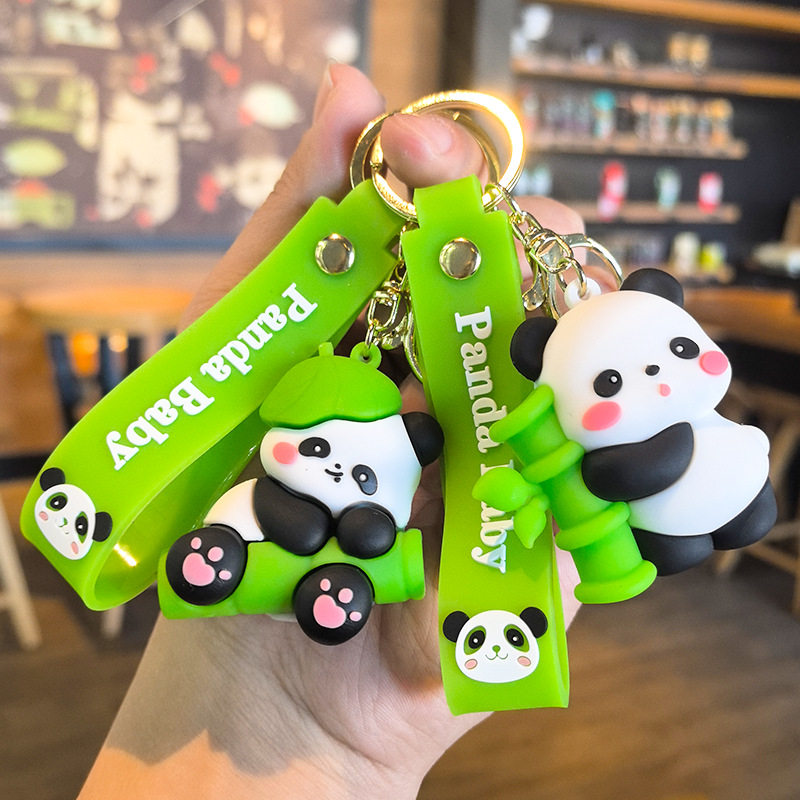 可爱小熊猫文创钥匙扣成都纪念品卡通公仔玩偶包包挂件小礼品奖品