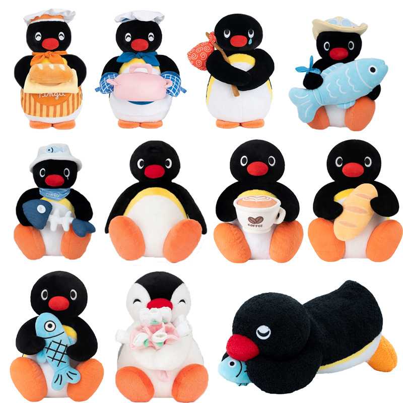 正版pingu企鹅毛绒公仔玩具可爱企鹅公仔抱枕摆件娃娃机生日礼物