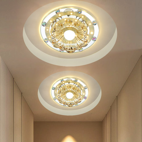 现代led水晶过道走廊灯入户玄关灯新式射灯筒灯开孔8到12厘米孔灯