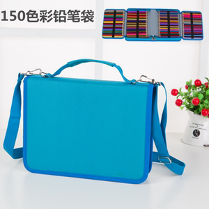 新款大容量防水笔袋绘画铅笔袋150色彩铅笔收纳包笔帘文具盒包邮