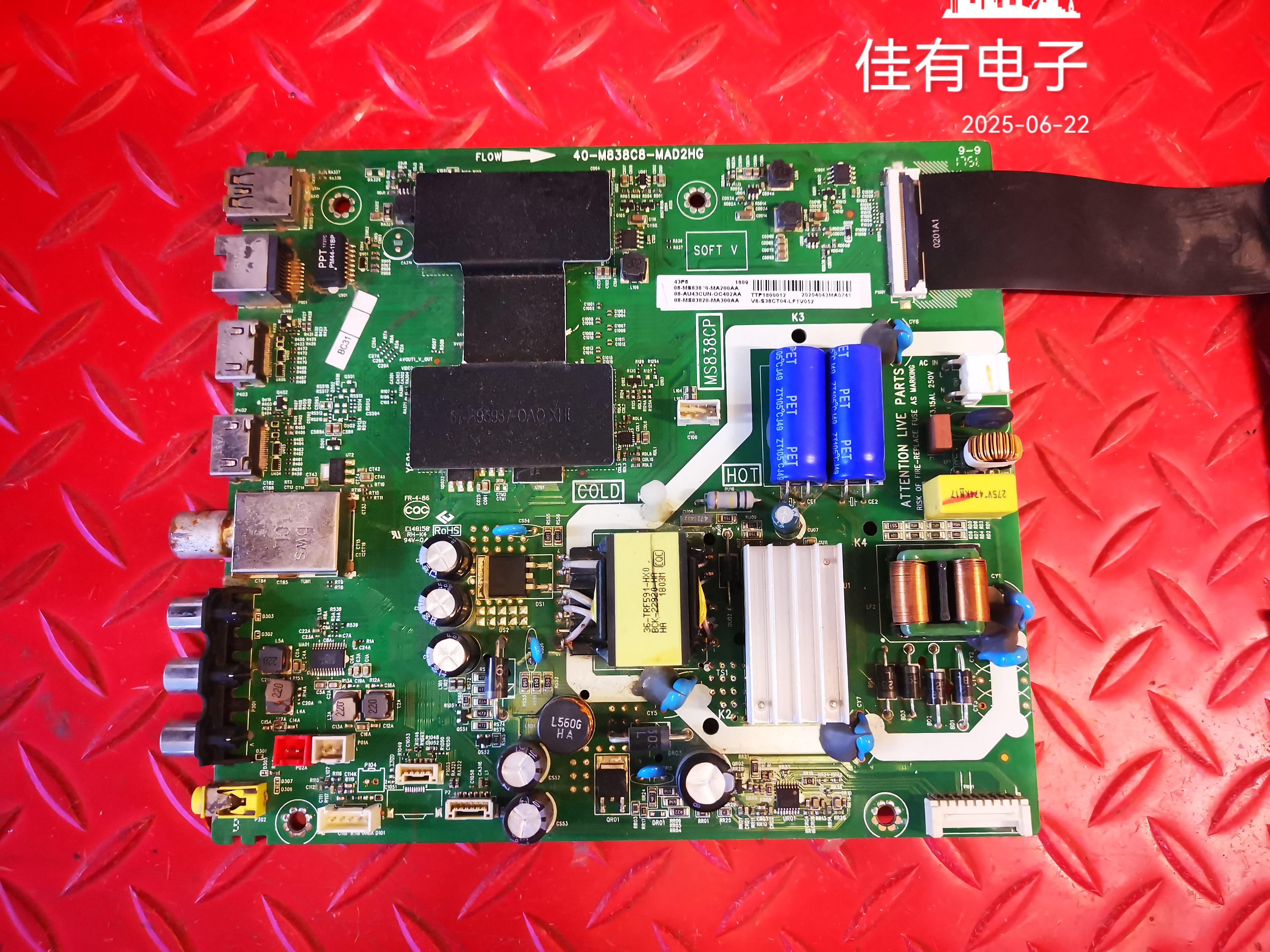 原装TCL 43P6主板40-M838C8-MAD2HG MAE2HG屏LVU430NEBL AD9W00