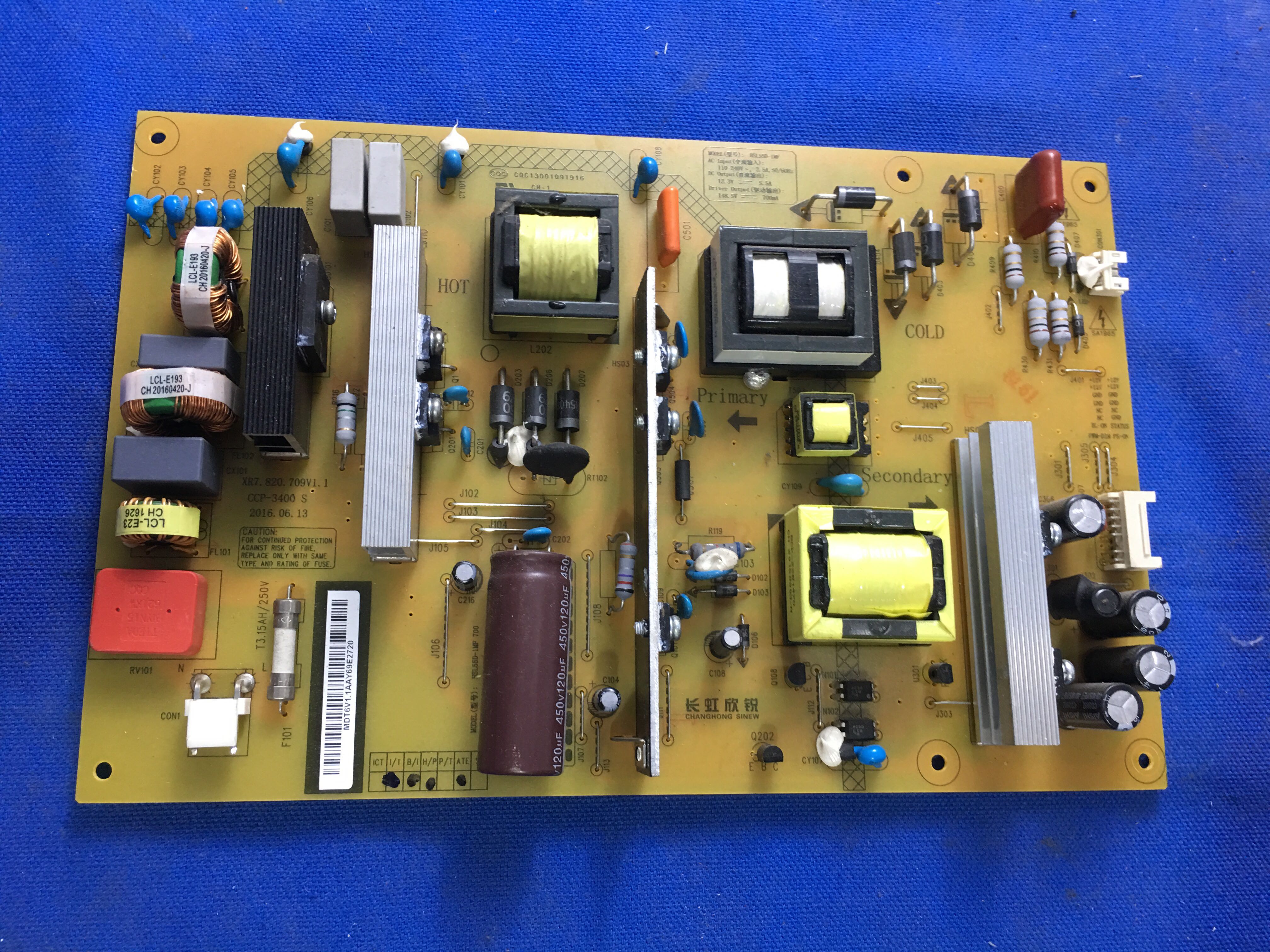 原装长虹55U3C电源板HSL55D-1MF XR7.820.709V1.1现货