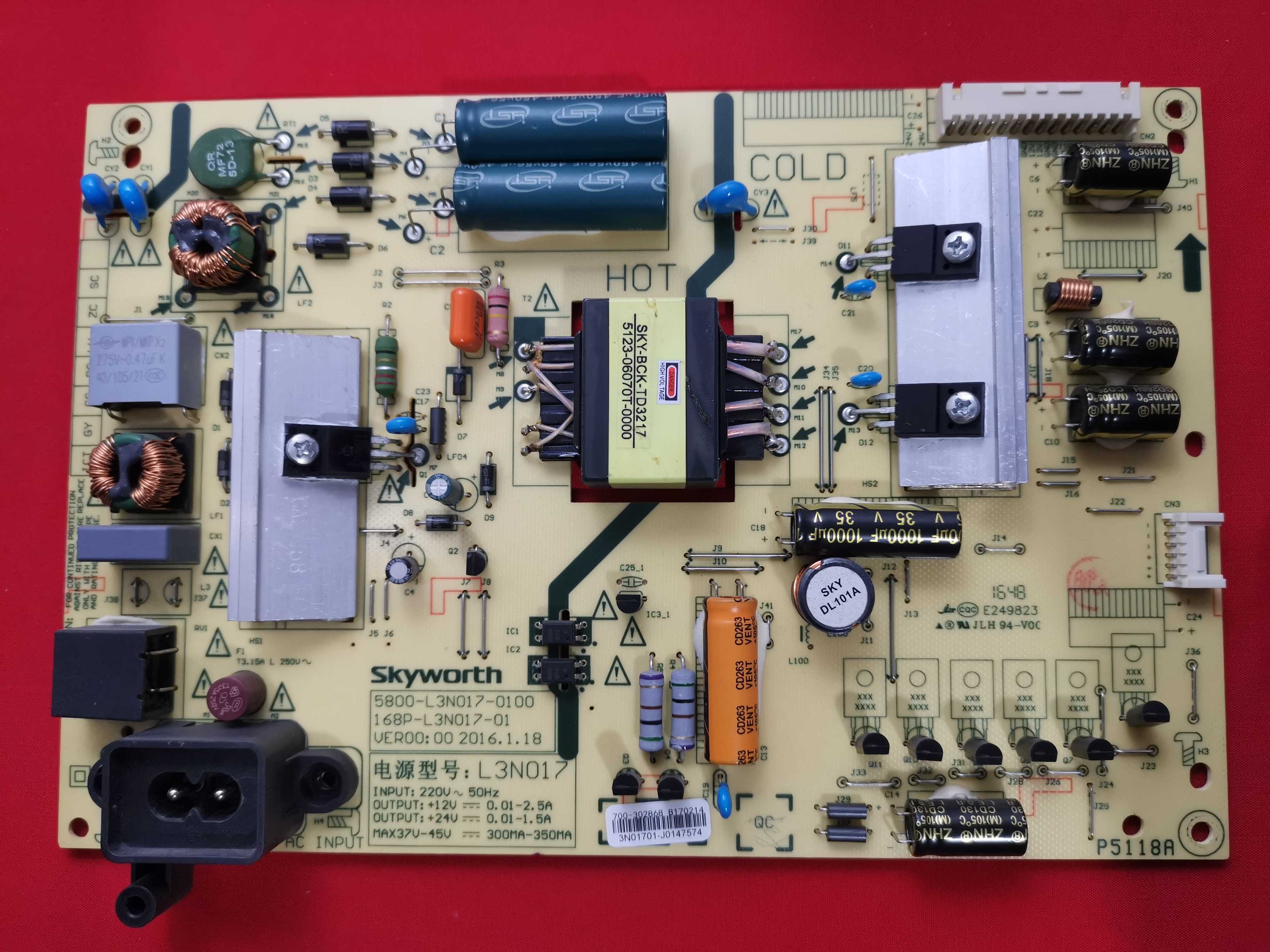 原装 创维43G6液晶电视电源板168P-L3N017-01 5800-L3N017-0100