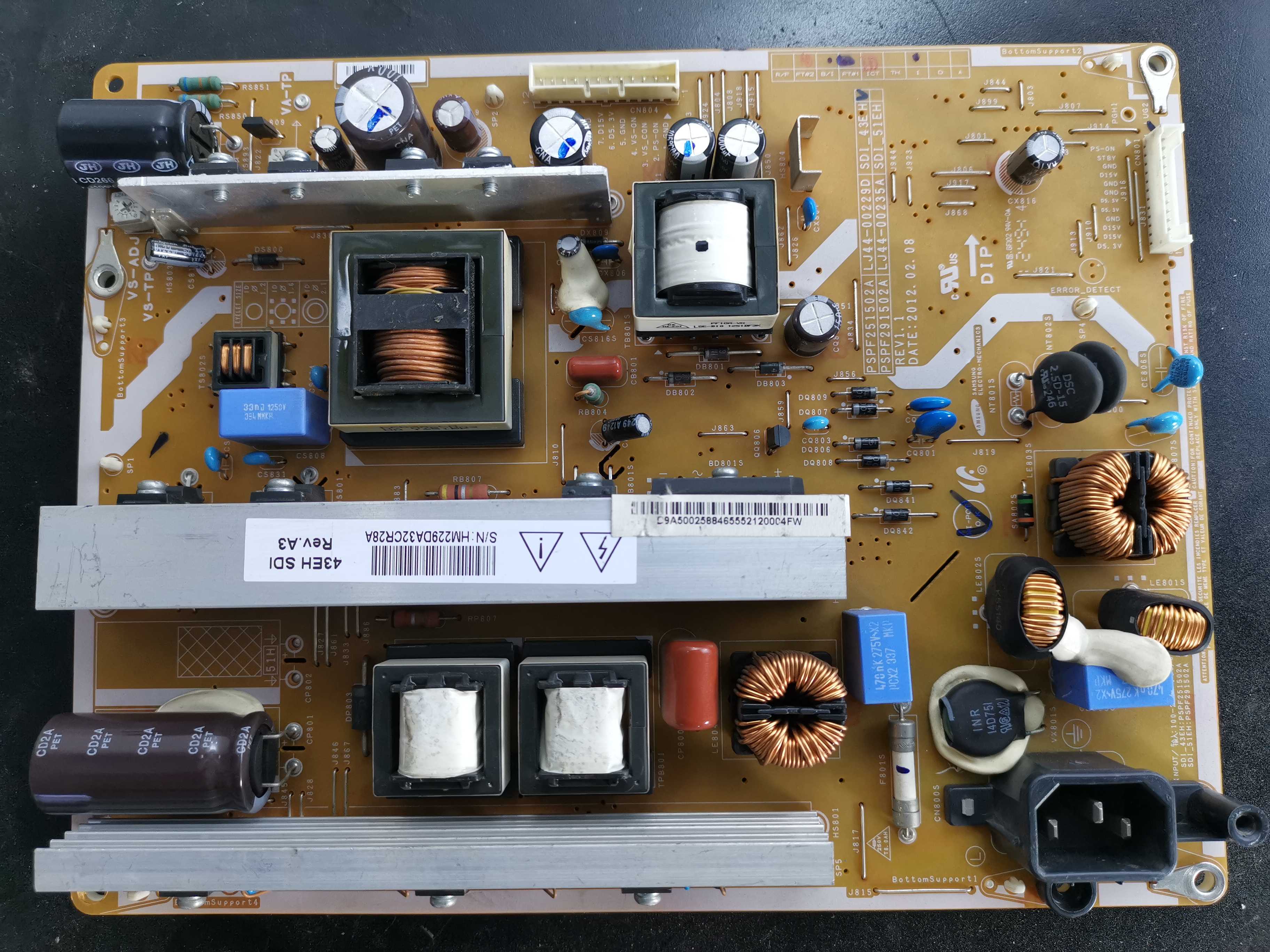 原装长虹PSPF251502A 3D43A5000iV等离子电视电源板LJ44-00229D