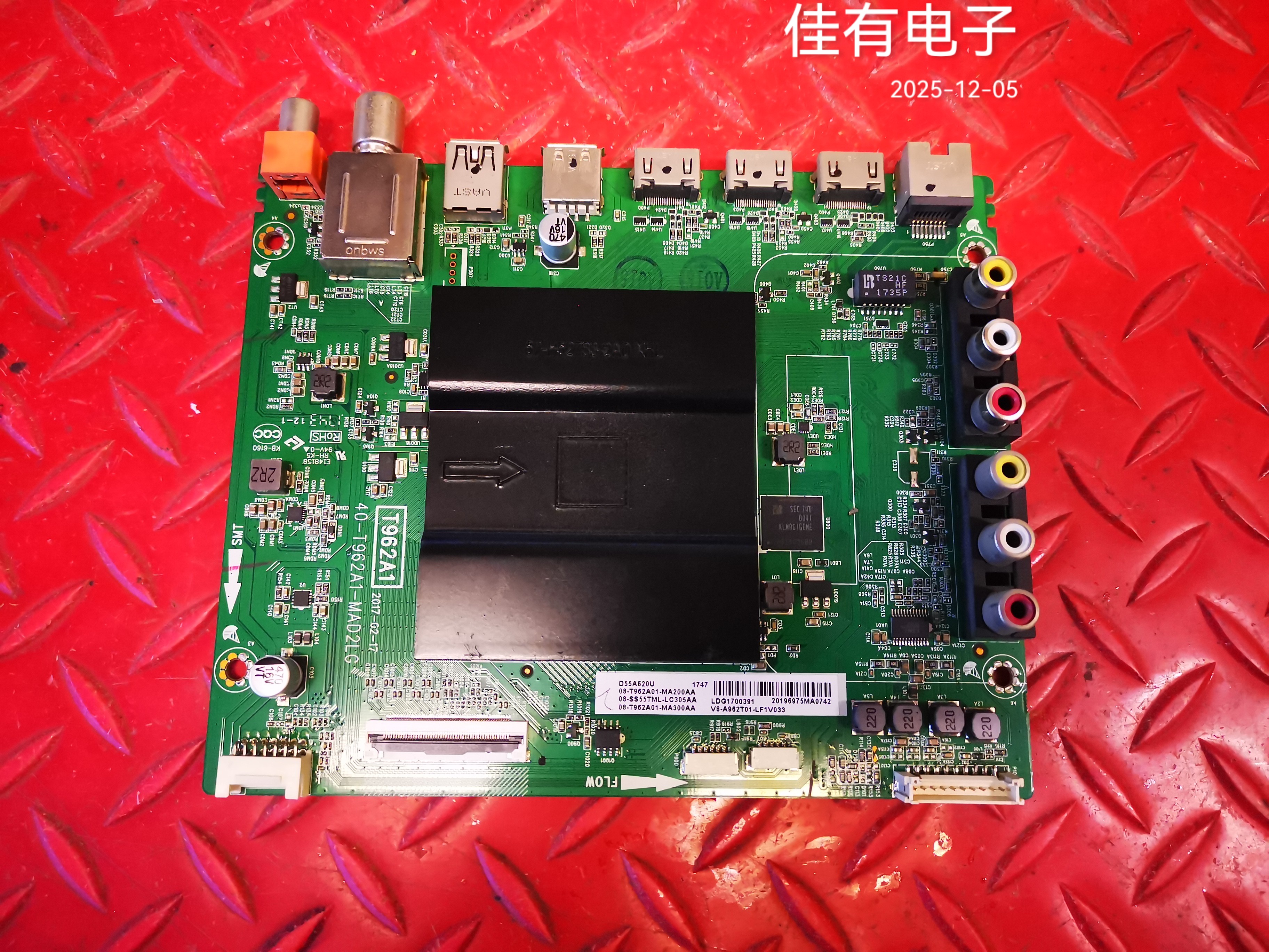 TCL D55A620U 主板 40-T962A1-MAD2LG屏LVF550ND1L SD9W08