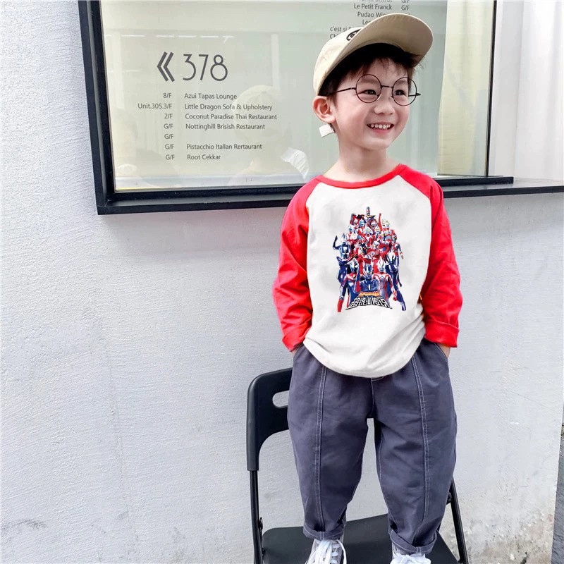 奥特曼男童春秋款打底衫儿童t恤长袖洋气宝宝上衣男孩超人衣服潮