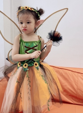 万圣节儿童节服装女童cosplay天使女孩巫化妆舞会装扮精灵公主裙