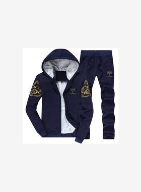 plus sweater sports suit酒红色藏青色开衫时尚灰色纯色浅灰套装