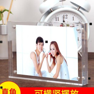 acrylic photo frame set with print photo crystal plexiglass