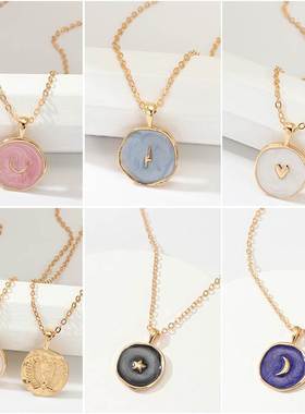 Cross border collar Fashion alloy Moon necklace pendant女孩