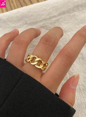 hot punk student alloy chain hollow couple index finger ring
