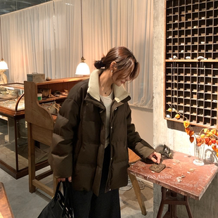 保暖羽绒服 复古文艺90白鸭绒撞色立领宽松廓形中长款 ZSS Atelier