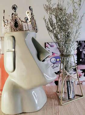 livingbank奶白绿石像纸巾盒韩国复古搞怪抽纸盒小众独家民宿摆件